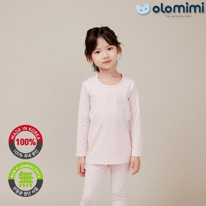 _OLOMIMI_ KOREA 21FW Kids Pajamas_sleepwear_Heat Fabric_Pink